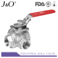 3way Ball Valve with Mounting Pad 1000wog